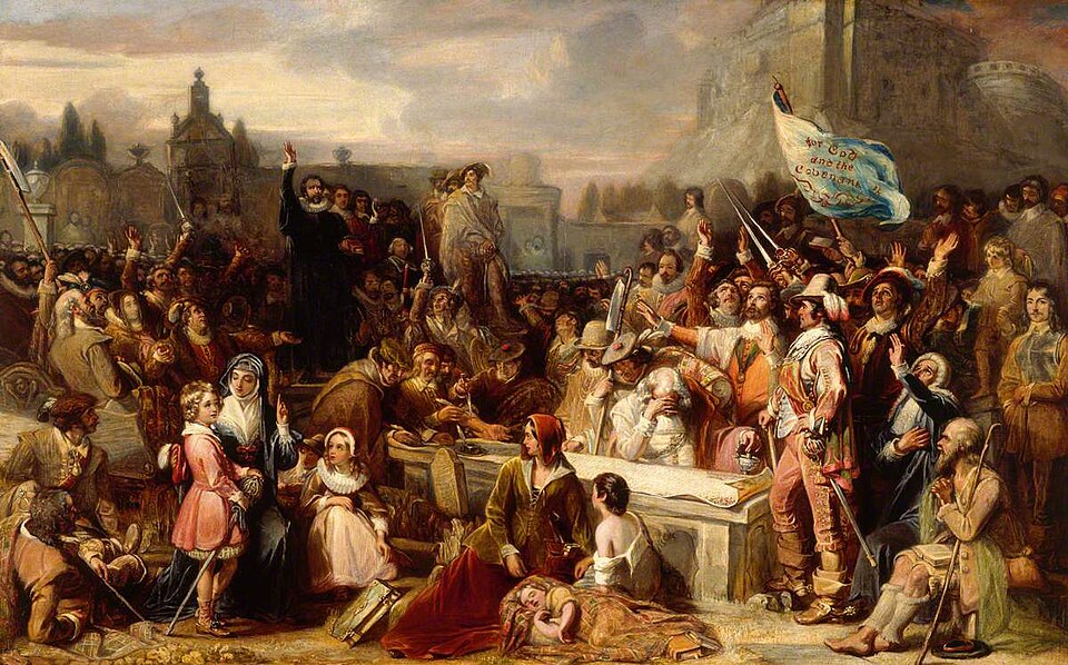 The Signing of the National Covenant in Greyfriars Kirkyard, Edinburgh — William Allan, 1838