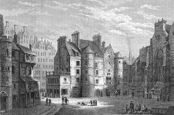 The Old Tolbooth of Edinburgh — the prison that stood where the Heart of Midlothian now lies